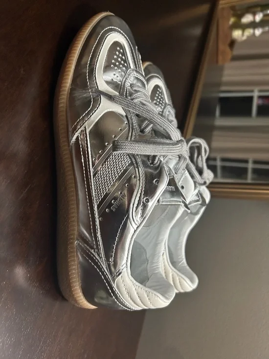 Metallic Silver Sneakers with Gum Sole.. new never worn from anthropology - Picture 2 of 4